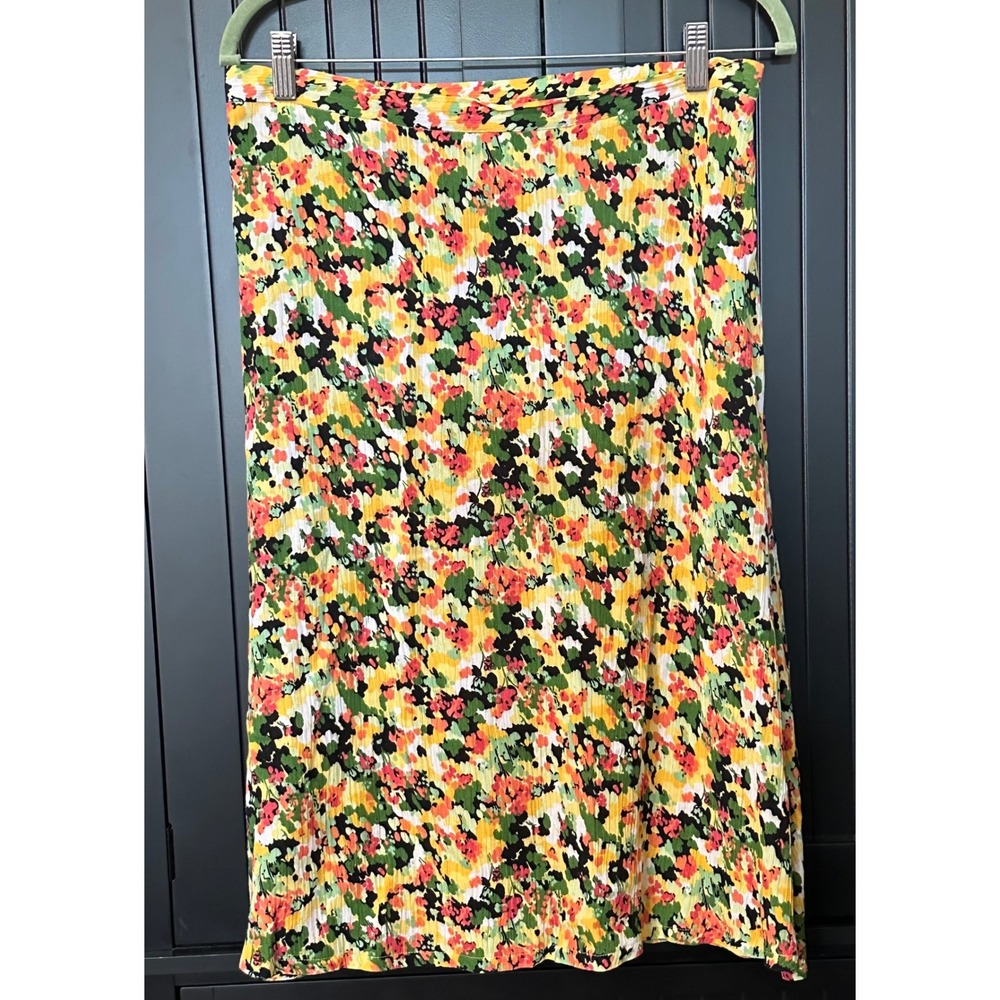 Jaclyn Smith Skirt Medium‎ Floral Pleated Midi Boho Cottagecore Summer